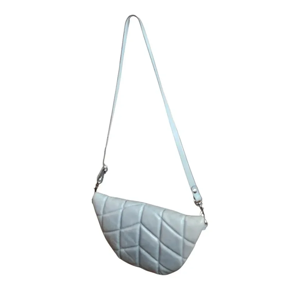 Patricia Nash Tinchi Belt Bag Quilted Nappa Leather, Blue w Authenticy Tag